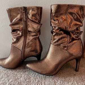 Bronze size 7 high heel boot
